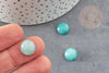 Cabochon rond jade naturel vert aqua 12mm, x1 (G0700)