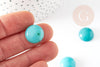 Cabochon rond jade naturel vert aqua 16mm, x1 (G0698)