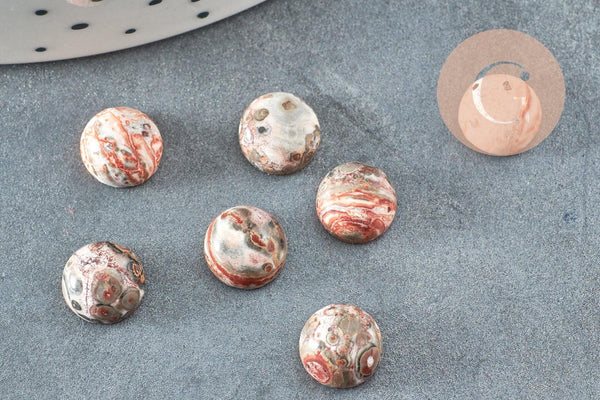 Cabochon rond jaspe marbré naturel 8mm, x1 (G2231)