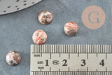 Cabochon rond jaspe marbré naturel 8mm, x1 (G2231)