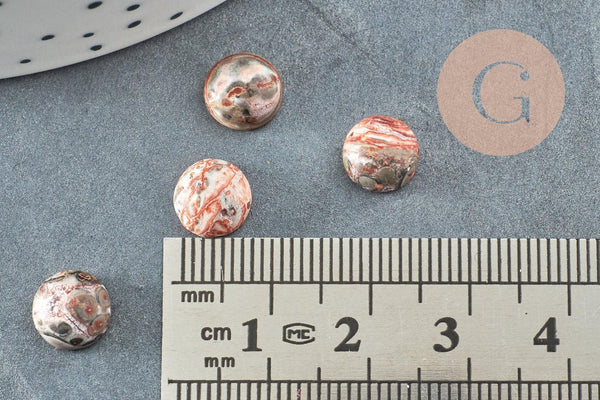 Cabochon rond jaspe marbré naturel 8mm, x1 (G2231)