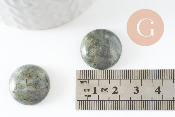 Cabochon rond labradorite naturelle 20mm, x1 (G9614)