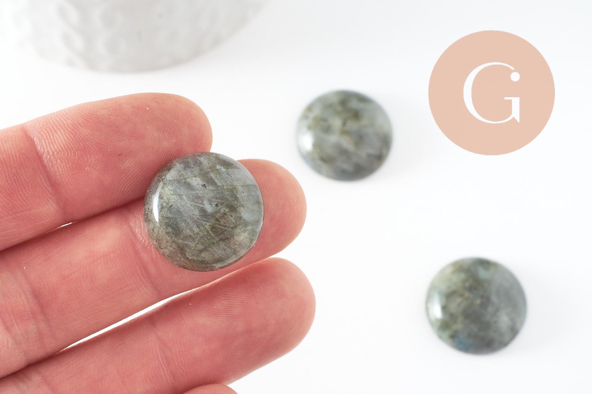 Cabochon rond labradorite naturelle 20mm, x1 (G9614)