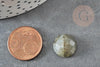 Cabochon rond labradorite naturelle à facettes 14.5mm, x1 (G2264)