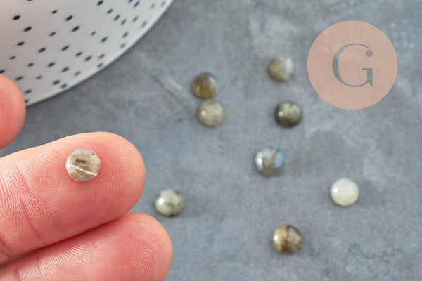 Cabochon rond labradorite naturelle,6mm, x1 (G1014)