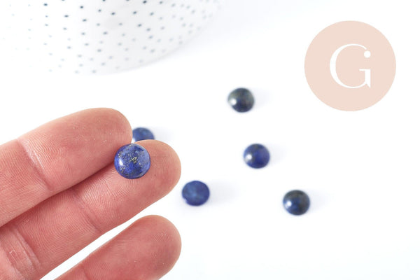 Cabochon rond lapis-lazuli naturel 10mm, x1 (G9102)