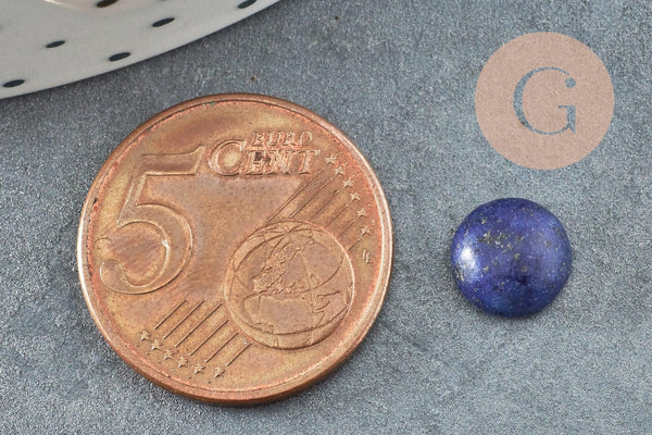 Cabochon rond lapis lazuli naturel 8mm, x1 (G8796)