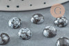 Cabochon rond obsidienne neige naturelle 8mm, x1 (G0421)