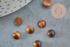 Cabochon rond œil de tigre naturel marron 6mm, x1 (G0012)