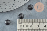 Cabochon rond onyx naturelle noire lisse 8mm, x1 G8666