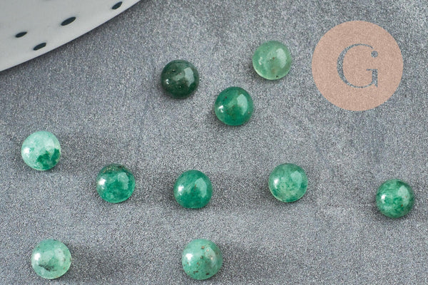 Cabochon rond onyx verte naturelle 4mm, x1 (G3409)