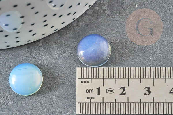 Cabochon rond opalite blanche 14mm, x1 (G2283)