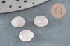 Cabochon rond quartz rose à facettes 8mm, x1 (G5637)