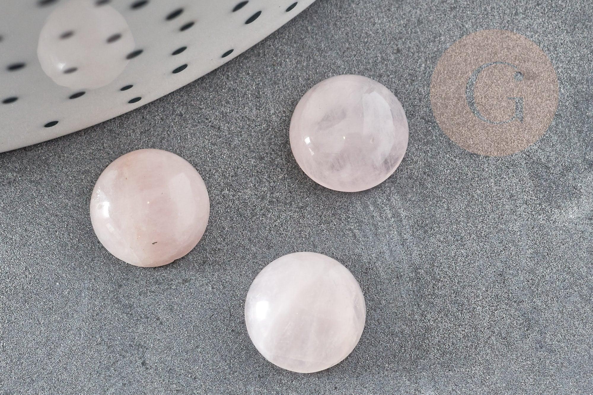 Cabochon rond quartz rose naturel 10mm, x1 (G0945)
