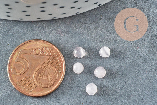 Cabochon rond quartz rose naturel 4mm, x1 (G2232)