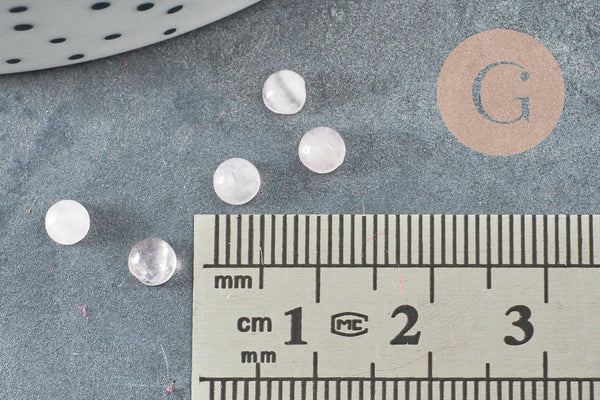Cabochon rond quartz rose naturel 4mm, x1 (G2232)