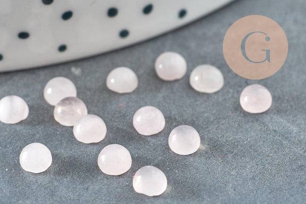 Cabochon rond quartz rose naturel 4mm, x1 (G2232)