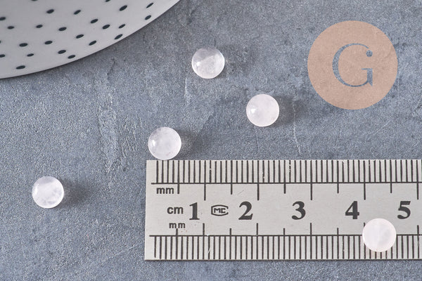 Cabochon rond quartz rose naturel 6mm, x1 (G4756)
