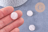 Cabochon rond quartz rose naturel à facettes 16mm, x1 (G10654)