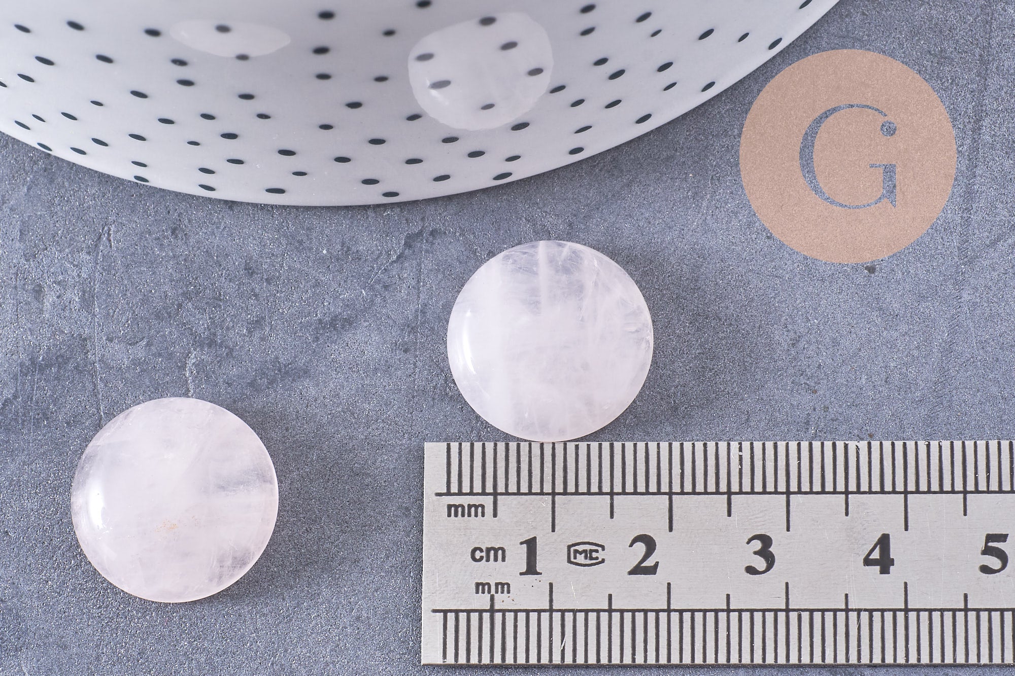 Cabochon rond quartz rose naturelle 18mm, x1 (G10721)