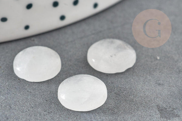 Cabochon rond quartz transparent naturel 10mm, x1 (G3936)