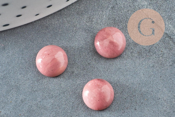 Cabochon rond rhodochrosite naturelle 8mm, x1 (G5592)