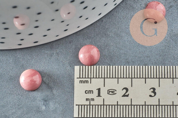 Cabochon rond rhodochrosite naturelle 8mm, x1 (G5592)