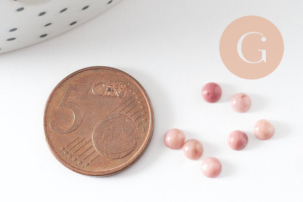 Cabochon rond rhodonite naturelle 4mm, x1 (G10038)