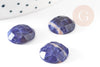 Cabochon rond sodalite bleue naturelle facetté 14.5mm, x1 (G2305)