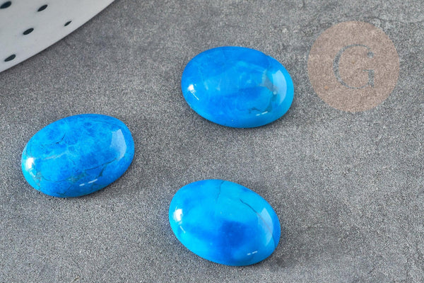Cabochon rond turquoise bleue naturelle 14mm, x1 (G0349)