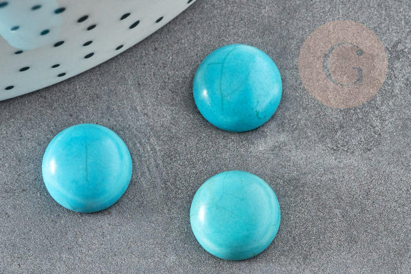 Cabochon rond turquoise naturelle 12.5mm, x1 (G1747)