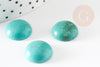 Cabochon rond turquoise naturelle 15mm, x1 (G2554)