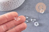 Cabochon rond verre transparent 10mm, x5 (G10485)