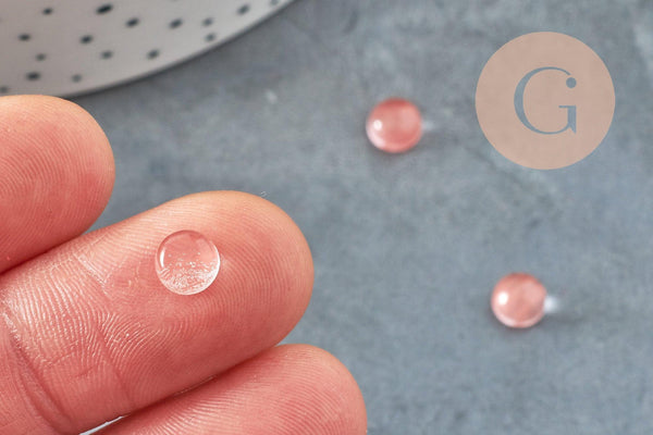 Cabochon rond watermelon stone rose 6mm x1 (G1626)