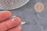 Knot cover for 304 stainless steel ball chain, silver plated, with 3.5mm hole, x10 VALID