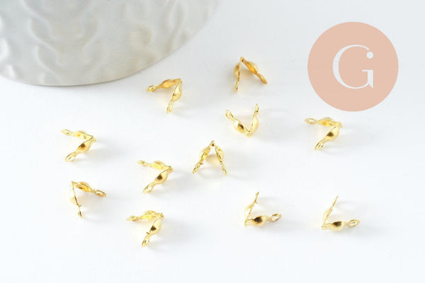 Cache nœuds chaine boule fer doré 8x4mm, x10 (G10134)