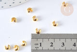 Caches perles à écraser laiton doré 4mm, x50 (4.5gr) (G7317)