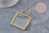 Rectangle gold metal and glass hanging photo frame, 60cm, x1