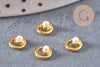 Cercle à coller zamac doré et perle 5.5mm, x2 G5296