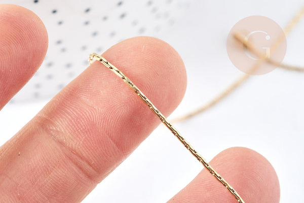 Chaine Serpentine complète avec fermoir acier 304 inoxydable doré 1mm -46cm, création collier acier inoxydable, x1 G8792