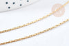 Collier Chaine Serpentine complète avec fermoir acier 304 inoxydable doré 1mm -46cm, création collier acier inoxydable, x1 G8792