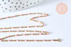 Chaine acier 304 inoxydable doré 14k fantaisie résine rose 2mm-45cm, x1 (G1810)