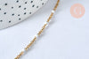 Chaine acier 304 inoxydable doré 14k résine blanche 2mm-45cm, x1 (G1732)