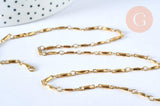 Collier Chaine acier doré maille fantaisie,chaine collier inoxydable,création bijoux,chaine large,45mm,chaine complète, x1 G4632