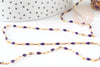 Chaine acier inoxydable doré IP 14K fantaisie résine violette 2mm, x1 mètre (G1508)