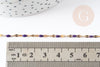 Chaine acier inoxydable doré IP 14K fantaisie résine violette 2mm, x1 mètre (G1508)