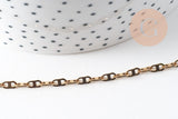 Chaine acier inoxydable doré IP 14k marine 2.8mm, x1 mètre (G1690)