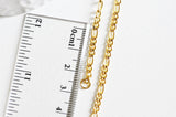 Collier Chaine avec fermoir acier doré 18k figaro 3mm-45cm, x1 (G1491)