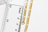 Chaine avec fermoir acier doré 18k figaro 3mm-45cm, x1 (G1491)