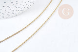 Collier collier avec fermoir maille forçat acier inoxydable 304 doré PVD 1.5mm - 45cm, x1 (G8778)